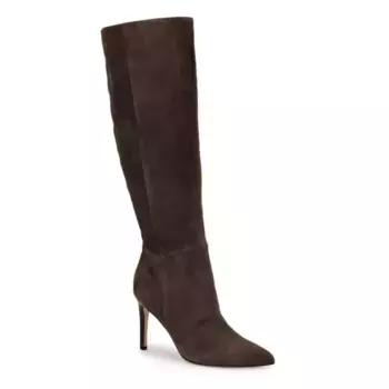 Женские сапоги Richy с широким голенищем и острым носком Nine West, цвет dark brown suede