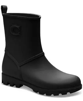 Женские сапоги Ryder Rubber Lug Rain Booties COACH, черный