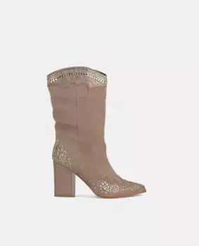 Женские сапоги с низким голенищем и блестками Alma en Pena, цвет Marrn claro