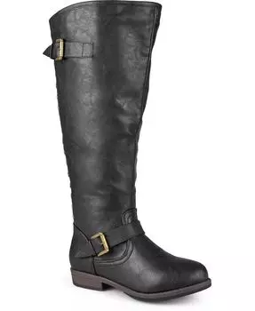 Женские сапоги Spokane Extra Wide Calf с высокими коленями для верховой езды Journee Collection, черный