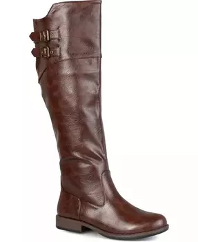 Женские сапоги Tori Wide Calf с высокими коленями для верховой езды Journee Collection, коричневый