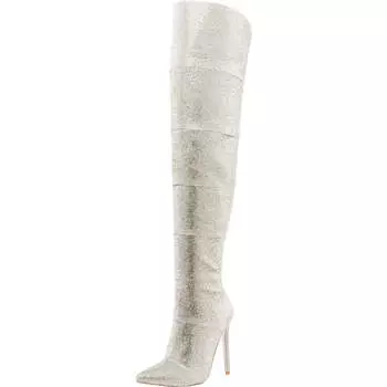 Женские сапоги выше колена с острым носком и стразами Wonders Steve Madden, цвет rhinestone