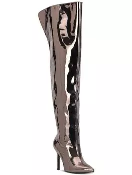 Женские сапоги выше колена с острым носком цвета металлик SEDONA INC, цвет pewter tpu