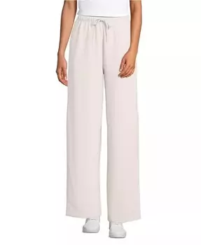 Женские серьезные спортивные брюки с высокой посадкой, свободные, прямые Lands' End, коричневый/бежевый