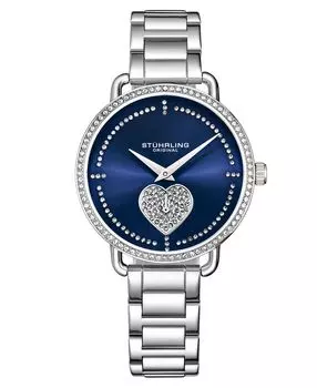 Женские серебряные часы-браслет из нержавеющей стали 38 мм Stuhrling, серебро