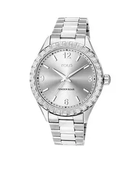 Женские серебряные часы Tender Bear с рельефом медведя Tous, серебро