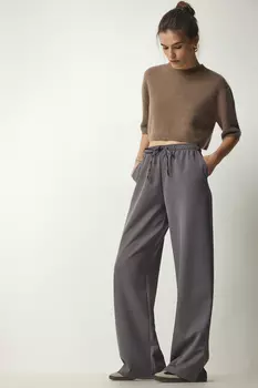 Женские серые спортивные брюки с карманами Happiness stanbul, серый