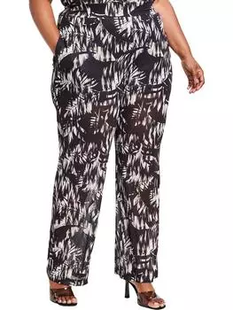 Женские сетчатые брюки с высокой посадкой и широкими штанинами Nina Parker, цвет black/grey palm