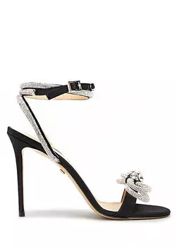 Женские шелковые сандалии с вышивкой black stone Mach&Mach