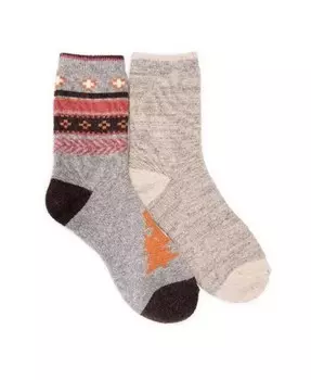 Женские шерстяные носки диаметром 6 дюймов, 2 пары в упаковке MUK LUKS, серый