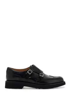 Женские шерстяные туфли Monk Strap от Church CHURCH'S, черный