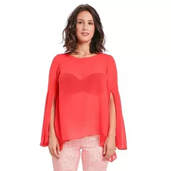 Женские шифоновые топы в стиле бохо с рукавами-бабочками и овальным воротником Miss Halladay, коралловый