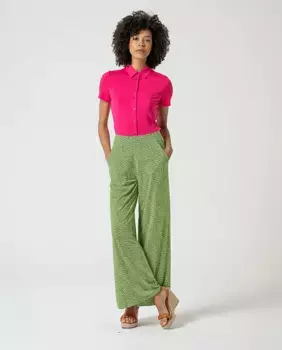 Женские широкие эластичные струящиеся брюки Surkana, зеленый