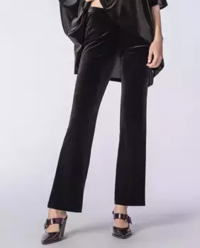 Женские широкие бархатные брюки Naulover, черный