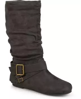 Женские широкие ботинки Shelley с пряжками до икры Journee Collection, серый