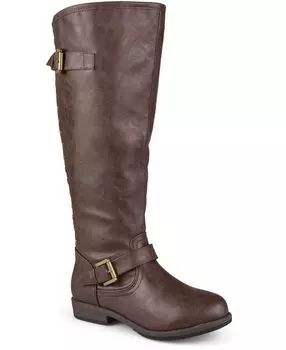 Женские широкие ботинки Spokane до икры с шипами Journee Collection, коричневый