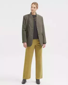 Женские широкие брюки из хлопка со шлевками для ремня Nice Things, бежевый