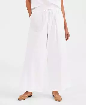 Женские широкие брюки из хлопкового газа Style & Co, белый