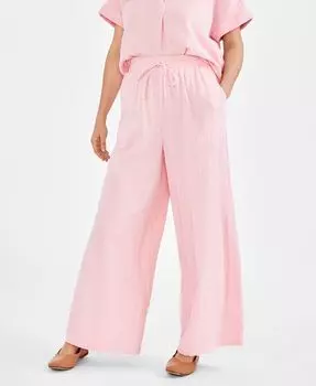 Женские широкие брюки из хлопкового газа Style & Co, розовый