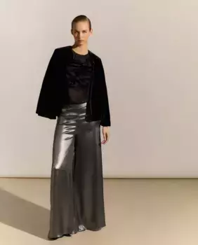 Женские широкие брюки из ламе Woman Fiesta El Corte Ingls, серебрянный