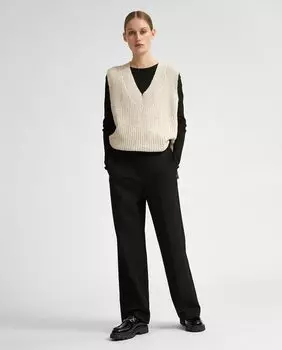 Женские широкие брюки из переработанного полиэстера Selected Femme, черный