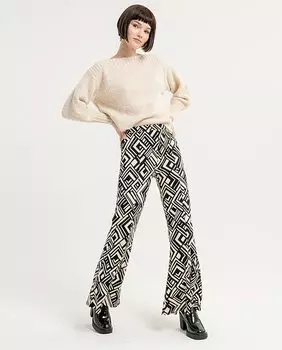 Женские широкие брюки-клеш с принтом Surkana, черный