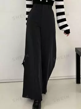 Женские широкие брюки, однотонный Dazy, черный