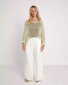 Женские широкие брюки с эластичной талией Nalle, белый