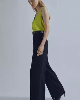 Женские широкие брюки с боковыми карманами и петлями для ремня Lola Casademunt, черный