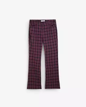 Женские широкие брюки с клетчатым принтом и средней посадкой Scalpers, синий