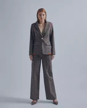 Женские широкие брюки с клетчатым принтом и цветной деталью на талии Lola Casademunt, мультиколор