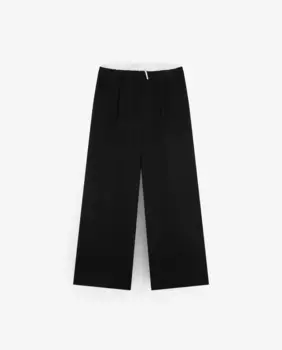 Женские широкие брюки с контрастной талией и карманами Scalpers, черный