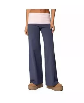 Женские широкие брюки с контрастными складками Edikted, синий