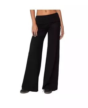 Женские широкие брюки с отложным воротником Edikted, черный