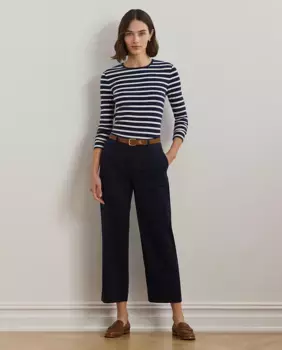 Женские широкие брюки с поясом Lauren Ralph Lauren, тёмно-синий