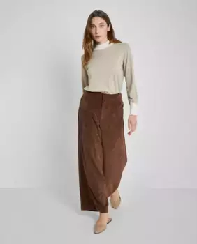 Женские широкие брюки с пятью вельветовыми карманами Trucco, коричневый