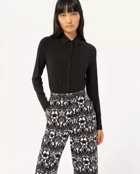 Женские широкие брюки с принтом и карманами Surkana, черный