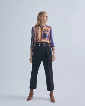 Женские широкие брюки с пуговицами длиной до щиколотки Lola Casademunt, черный