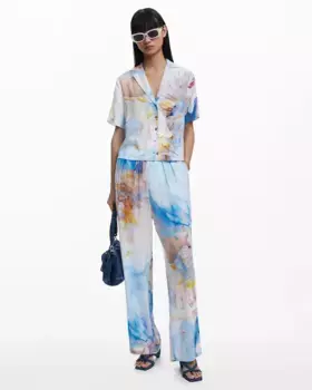 Женские широкие брюки с ракушками Desigual, синий