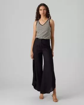 Женские широкие брюки с разрезами по бокам Vero Moda, черный