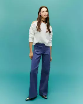 Женские широкие брюки с заклепками Green Coast, фиолетовый