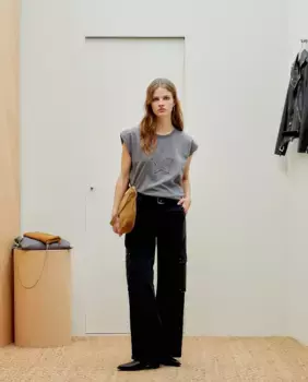 Женские широкие брюки с заклепками Green Coast, черный