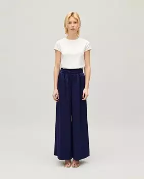Женские широкие брюки со сборкой на талии и карманами Claudie Pierlot, индиго