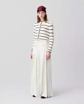 Женские широкие брюки со складками Claudie Pierlot, белый