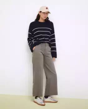 Женские широкие брюки средней посадки Tintoretto, хаки