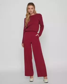 Женские широкие брюки Vila, цвет Granate