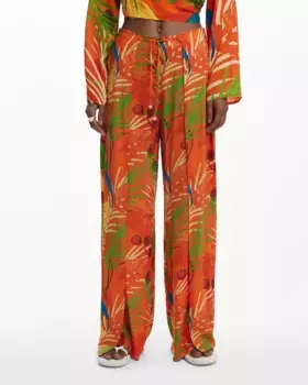 Женские широкие длинные брюки-парео Desigual, оранжевый