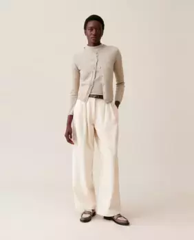 Женские широкие джинсовые брюки со складками и карманами Claudie Pierlot, бежевый