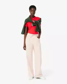 Женские широкие джинсовые джоггеры Lacoste, розовый