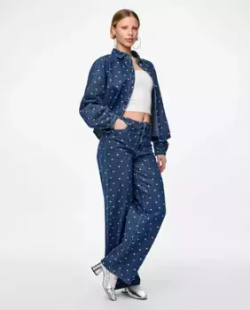 Женские широкие джинсы Pieces, синий